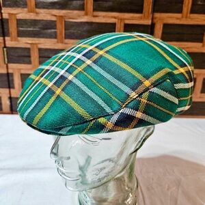 Green Plaid Flat Cap